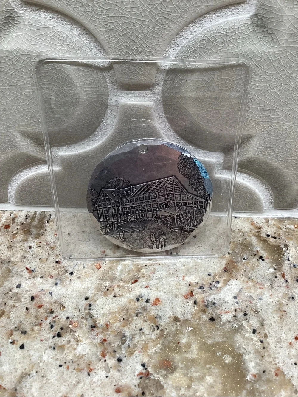 Wendall August Pewter Amish Barn Ornament